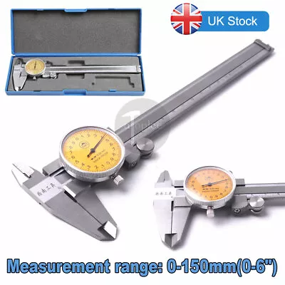 1Set Metric Dial Caliper Micrometer Sliding Scale Vernier Gauge 0-150mm Steel UK • £28.99