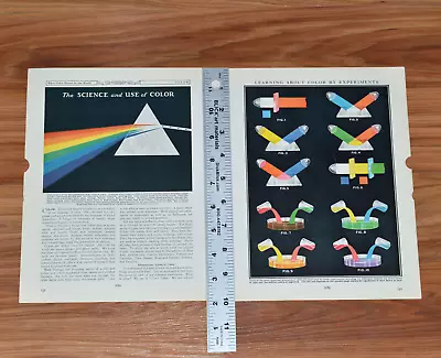 Dark Side Of The Moon Antique Book Plates / Prints (x2) - Science Of Color • $6.50