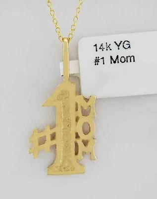 # 1 MOM PENDANT NECKLACE 14K YELLOW GOLD - New With Tag • $117.32