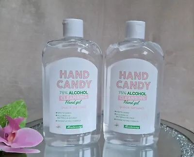 2 Pack Hand Candy 75% Alcohol Cleansing Hand Gel Quick Drying 465ml Each • £7.99