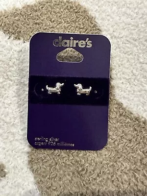 Sausage Dog / Dachshund Sterling Sliver Earrings New Gift • £10