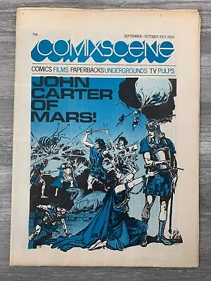 1973 COMIXSCENE #6 Fanzine Newspaper VG+ 4.5 John Carter Of Mars W/ Poster • $20.25