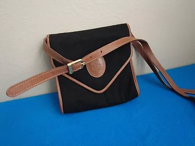 Mark Cross Canvas Leather Crossbody Handbag Black Brown Small Vintage  • $40