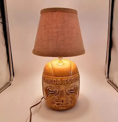 Olmeca Tequila Vintage Pottery Tiki 2 Face Table Lamp With Shade • £160.55