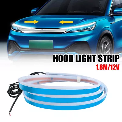 Dynamic Scan Start Up Hoodbeam Kit Flexible Car Hood LED Meteor Strip Lights • £14.69