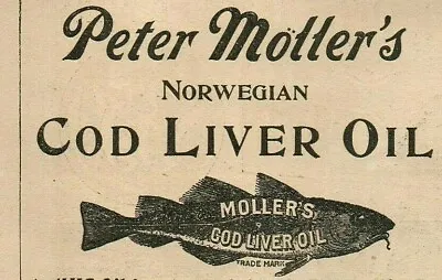 C1900 Ad Moller's COD LIVER OIL Fish QUACKERY MEDICINE WH Schieffetin Co NY 3529 • $20.95