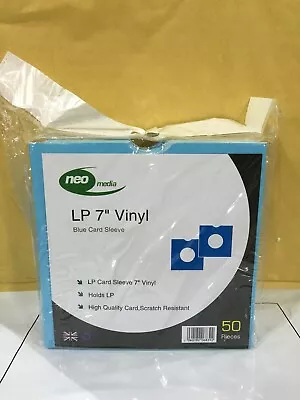 50 X 7'' Vinyl Singles Blue Record Covers Card Records Sleeves New Empty Cover • £12.95