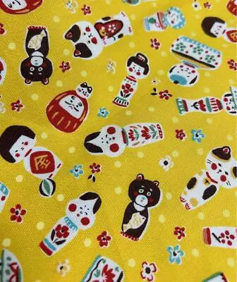 Hagire Fabric Yellow Japanese Kokeshi Doll Kokka • £52.33