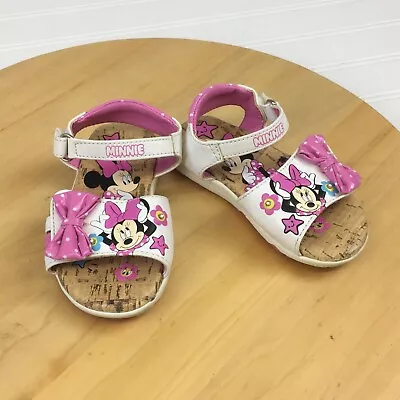 Disney Minnie Mouse Sandals Toddler Girls Size 6 Hook & Loop Closures • $14.98