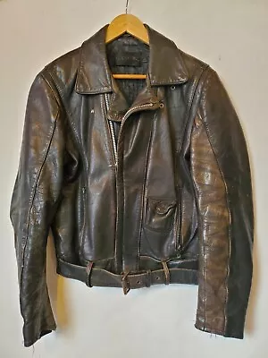 Vintage HARLEY DAVIDSON Rare Leather Biker Jacket Motorcycle KOREA 70s/80s Punk • $299.99
