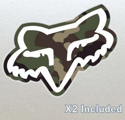 £3.89 • Buy 2 X Fox Racing Head, Camo Fox Logo Stickers (Unique), Bikes Boards Etc Vinyl.