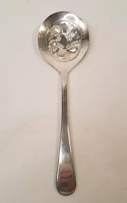 Vintage Tomato Berry Spoon Sheffield England Silver Plated Slotted Serving 8.5  • $7.99