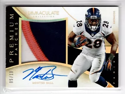 MONTEE BALL 2014 Immaculate Game-used Premium Patches AUTO / AUTOGRAPH #d /10 • $29