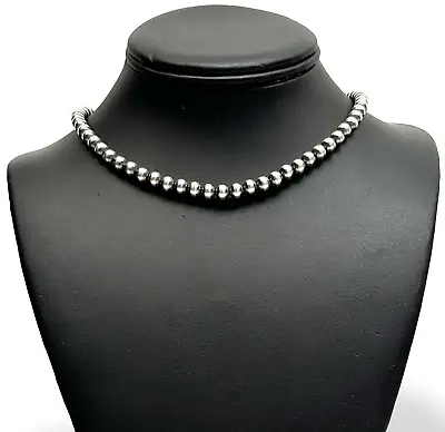 Authentic Handmade Sterling Silver Navajo Pearls Native American Bead Necklace • $92.59