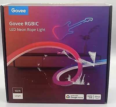 Govee Neon Rope Lights RGBIC LED Neon With Music Sync Works W/ Alexa 10ft • $49.95