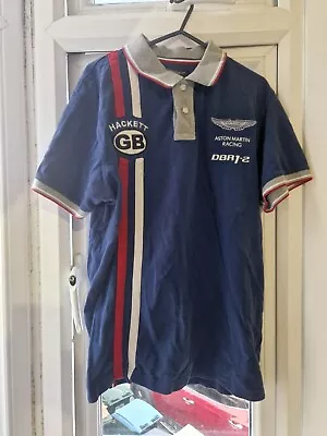 £19.99 • Buy Aston Martin Gb Racing By Hackett Dbr British Designer Casual Polo Shirt Size L 