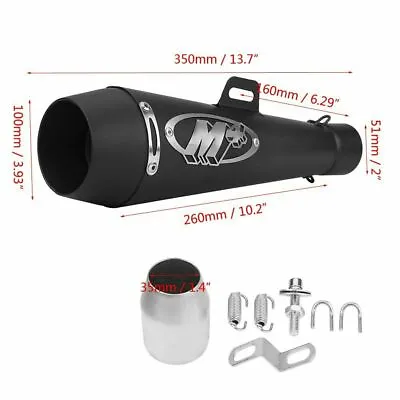 For M4 Exhaust Muffler Steel Pipe Slip On Racing Street Bike Motorcycle 51mm  • $40.67