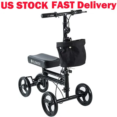 $89.99 • Buy Heavy Duty Foldable Mobility Knee Walker Scooter Medical Rolling Soft Pad Brake
