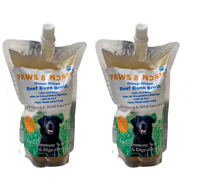 Multibuy 500ml Dog Beef Bone Broth Natural High Protein Collagen Joints Gut Dogs • £55.99