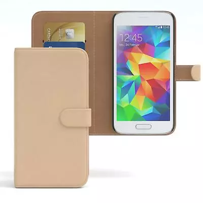 Case For Samsung Galaxy S5 Mini Case Wallet Protector Cover Cover Light Brown • $18.05