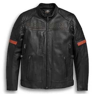 Harley Davidson Men's Vanocker Waterproof H-D Triple Vent System Leather Jacket • $59