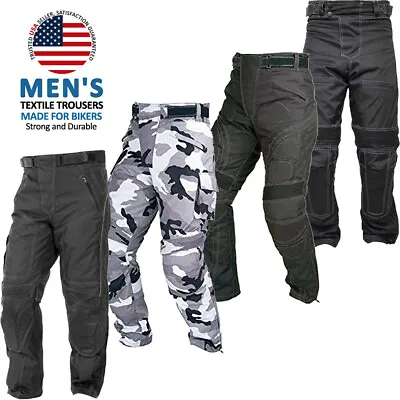 Textile Motorcycle Riding Pants For Men Adventure Armored Cordura Biker Trousers • $59.99