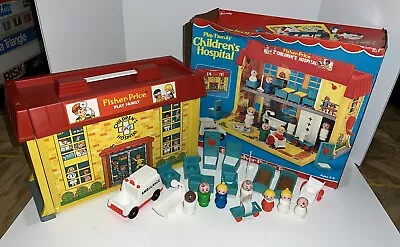 VTG 1976 Fisher Price Little People Family CHILDREN'S HOSPITAL Complete W/ Box • $160