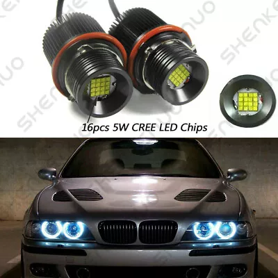 Mega 80W 7000K White LED Angel Eyes Ring Marker Bulbs For BMW E39 E60 E63 E53 • $45.92