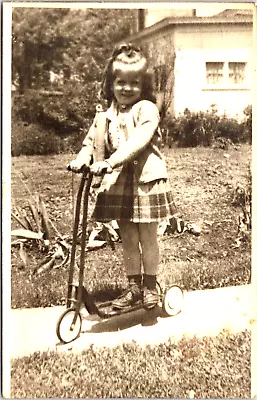 Postcard Xenia Ohio 1948 Beautiful Little Girl On Scooter Post To Manchester OH • $6.99