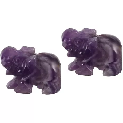  2 Pieces Office Figurine Elephant Ornaments Aventurine Jade • £14.68