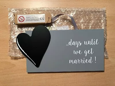 NEW Chalkboard Countdown Wedding ‘Days Until We Get Married’ Hanging Sign Plaque • £2.17