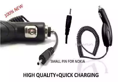 £2.95 • Buy NEW CAR CHARGER FOR NOKIA SMALL PIN C1 00,C2 01,C3 01,C5,C6,E50,E51,E61,E61i,,