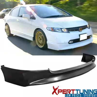 Fits 2006 2007 2008 Honda Civic 4Dr PU Mugen Style Front Bumper Lip Spoiler • $107.99