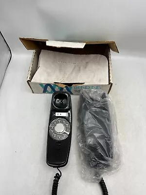 Vintage ITT Plastic Black Trendline Trimline Rotary Dial Wall Phone Telephone • $44.99