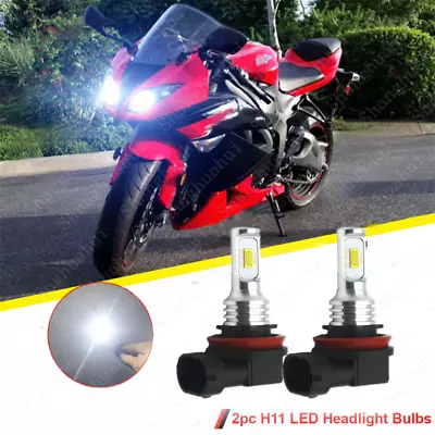 H11 LED Headlight Conversion Kit Bulbs 6000K For Kawasaki NINJA ZX6R 2007 - 2012 • $15.99