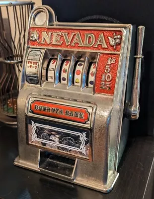 Vintage Bonanza Toy Slot Machine Coin Bank Nevada  • $68