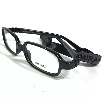 Miraflex Kids Goggles Eyeglasses Frames TERRYSIX C.J Black Rectangle 46-16-125 • $64.99