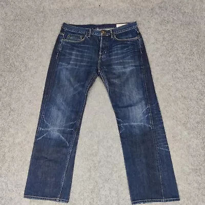 Allsaints Jeans Mens W38 L29 Dark Selvedge Denim Whiskered Moonshine Texel • £29.99