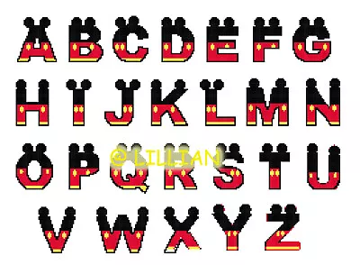 New MICKEY MOUSE ALPHABET ALPHABETS ABC TO Z Counted Cross Stitch PATTERN • $3.71