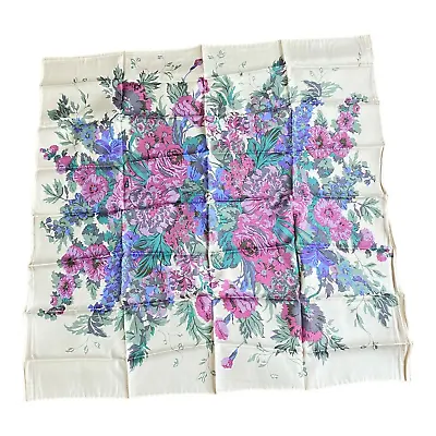 $55.96 • Buy Jim Thompson Thai Silk Authentic Floral Scarf 34  Made In Thailand W Envelope