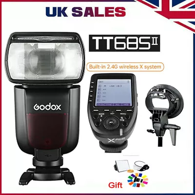 Godox TT685IIN 2.4G TTL HSS Flash Speedlite Light+Xpro Trigger+Bracket For Nikon • £169