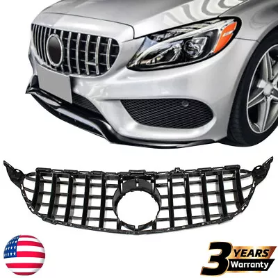 GTR Style Grille FOR Mercedes Benz W205 C-CLASS 2015-2018 2/4 Door Chrome Black  • $51.90
