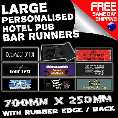 PROFESSIONAL PERSONALISED BAR RUNNERS - Hotel Cafe Menu Sign Fun Christmas Gift • $32.44