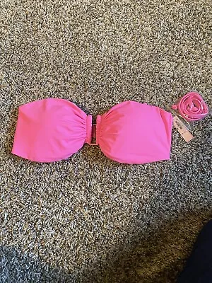 XXL Victoria's Secret Swim Suit STRAPLESS BANDEAU BIKINI TOP Padded NO WIRE NWT • $20