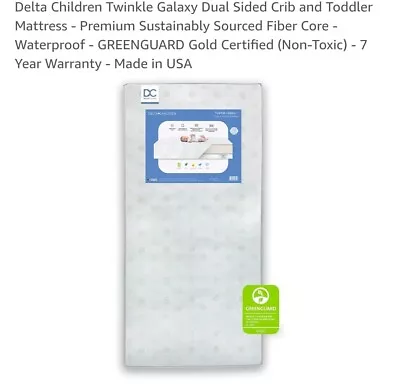 Delta Children Twinkle Galaxy Dual Sided Fiber Core Crib And Toddler Mattress • $31