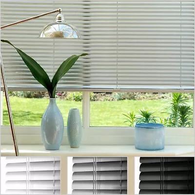 Aluminium Venetian Blind - Metal - Silver / Black / White - 25mm Slats • £12.99