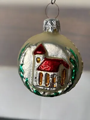 Vintage CHRISTMAS CHURCH ORNAMENT BY INGE GLAS IN NEUSTADT BEI COBURG • $9.99