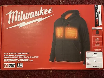 Milwaukee M12 US Size L Men's Heated Hoodie Kit - Black (306B-21L) • $155