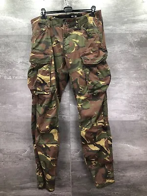 G-Star Raw Pants Mens 40/38 Rovic Zip 3D Straight Tapered Cargo Camo Stretch • $85