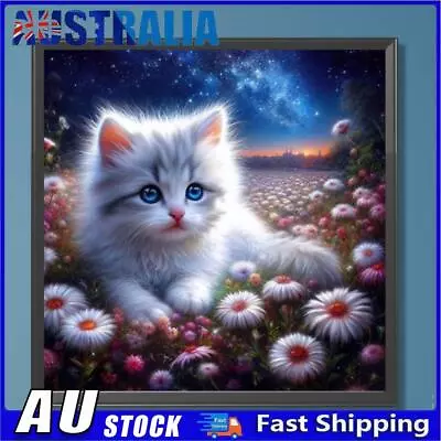 5D DIY Full Round Drill Diamond Painting Cat Home Decoration Art Craft 30x30cm * • $9.15